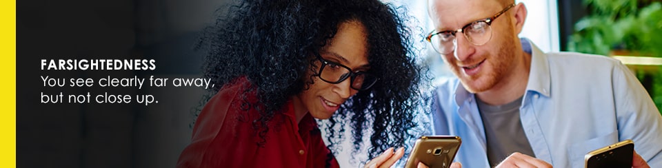 Farsightedness, you see clearly far away, but not close up