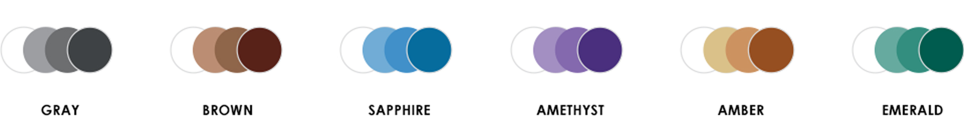 Gray Brown Sapphire Amethyst Amber Emerald lenses